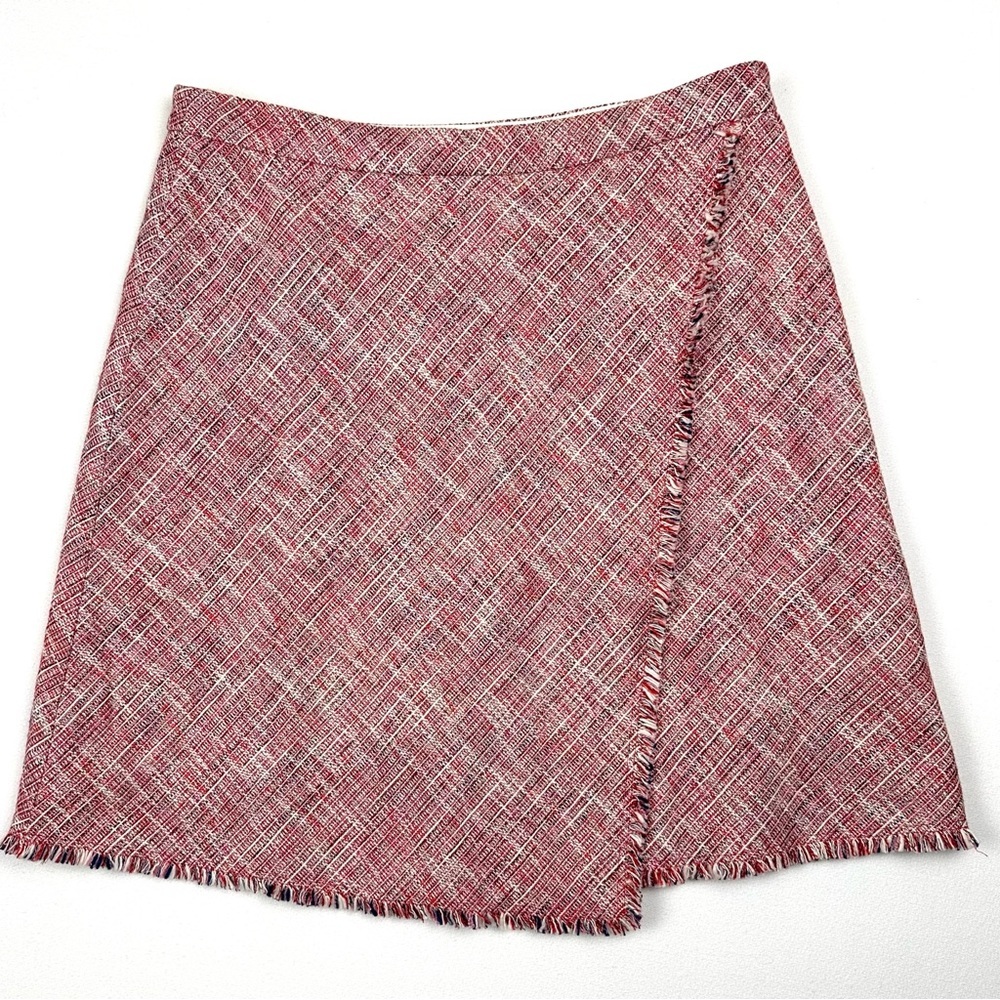 Banana Republic Tweed Fringe Faux Wrap Skirt‎